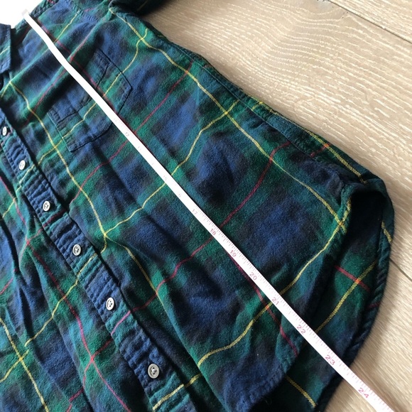 Uniqlo Plaid Flannel Button Up Shirt in Navy & Green Size S - Picture 11 of 11